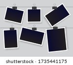 blank instant photo frame set... | Shutterstock .eps vector #1735441175