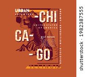 chicago illinois urban adventure  graphic typhography vector, outdoor theme illustration, good for print t shirt and other use 
