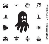 ghost icon. set of halloween... | Shutterstock .eps vector #744401812