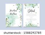wedding invitation card in... | Shutterstock .eps vector #1588292785