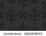 black floral damsk onament... | Shutterstock .eps vector #1866848542