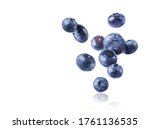 Fresh Raw Blueberries Falling...