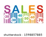  sale banner with colorful... | Shutterstock .eps vector #1598857885