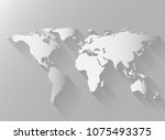 world map on white background... | Shutterstock .eps vector #1075493375