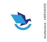 blue bird vector logo design | Shutterstock .eps vector #1409144192