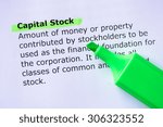 Small photo of Capital Stock words highlighted on the white background