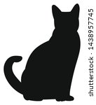 cat. black silhouette kitty on... | Shutterstock .eps vector #1438957745