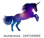 unicorn. silhouette of horse... | Shutterstock .eps vector #1447104005