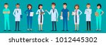 set of doctor character design. | Shutterstock .eps vector #1012445302