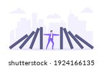 domino effect or business... | Shutterstock .eps vector #1924166135