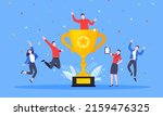 happy business employee team... | Shutterstock .eps vector #2159476325