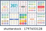 calendar 2021 year set. vector... | Shutterstock .eps vector #1797653128