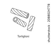 tortiglioni pasta illustration. ... | Shutterstock .eps vector #2088024778