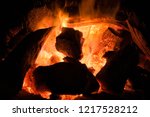 Small photo of white hot fire of logs