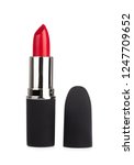 Red lipstick isolated on white...