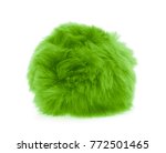 Green Fur Ball Isolated On...