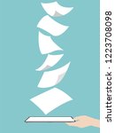 concept idea of white paperless ... | Shutterstock .eps vector #1223708098