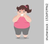 big woman worry about her body... | Shutterstock .eps vector #1526919962