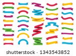 ribbons banners set. vector... | Shutterstock .eps vector #1343543852