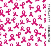 hand drawn pink ribbon pattern... | Shutterstock . vector #1333943672