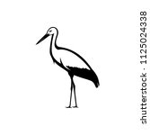vector stork silhouette  | Shutterstock .eps vector #1125024338