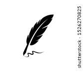 vintage feather quill pen logo...