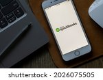 Small photo of Portland, OR, USA - Aug 16, 2021: Intuit QuickBooks accounting app is seen opened on an iPhone. QuickBooks products are geared mainly toward small and medium-sized businesses.