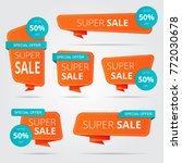 set of sale banner collection ... | Shutterstock .eps vector #772030678