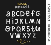 set latin summer alphabet ... | Shutterstock .eps vector #1733756975