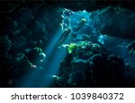 Underwater cave in fantasy underwater world