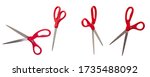 red scissors isolated on white... | Shutterstock . vector #1735488092