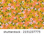 tiny flowers pattern for autumn ... | Shutterstock .eps vector #2151237775