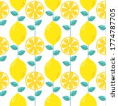 seamless pattern lemon. slices... | Shutterstock .eps vector #1774787705