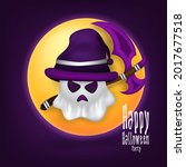 happy halloween party. cute... | Shutterstock .eps vector #2017677518