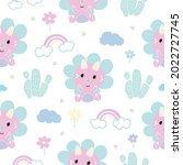 seamless pattern cute pink... | Shutterstock .eps vector #2022727745