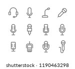 microphone lines icon set | Shutterstock .eps vector #1190463298