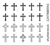 Set Christian Cross Vector...