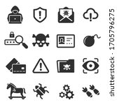 cybercrime icons set. cyber... | Shutterstock .eps vector #1705796275