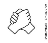 brotherly handshake vector line ... | Shutterstock .eps vector #1748079725