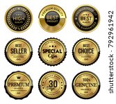 gold premium quality labels set | Shutterstock .eps vector #792961942