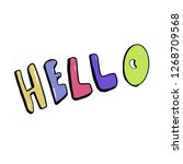 hello hand drawing graphic | Shutterstock . vector #1268709568