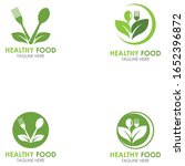 set of healthy food logo fork... | Shutterstock .eps vector #1652396872