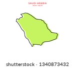 green outline map of saudi... | Shutterstock .eps vector #1340873432