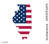 map of illinois with usa flag... | Shutterstock .eps vector #2093291695