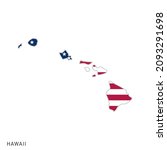 map of hawaii with usa flag... | Shutterstock .eps vector #2093291698