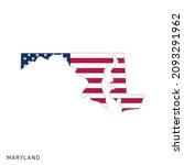 map of maryland with usa flag... | Shutterstock .eps vector #2093291962