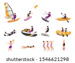 Extreme Water Sport Flat Vector ...