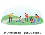 community work day flat vector... | Shutterstock .eps vector #1550854868