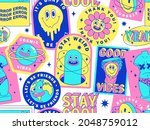 sticker pack of funny cartoon... | Shutterstock .eps vector #2048759012