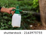 Hand Holding Watering Can And...